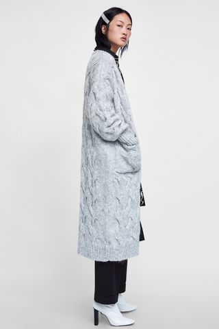 Zara + Cable Knit Coat