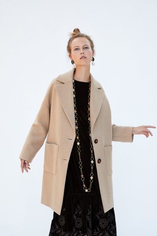 Zara + Buttoned Coat