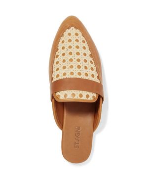 St. Agni + Siena Leather And Rattan Slippers