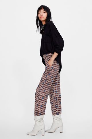 Zara + Zara Logo Printed Pants