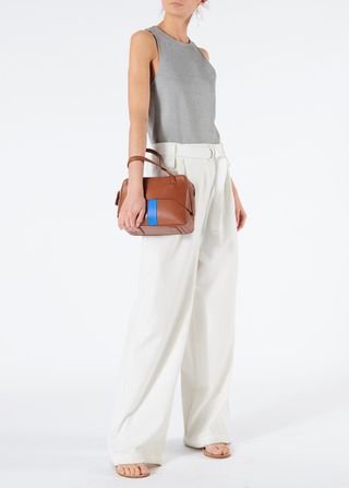 Tibi + Mora Suiting Stella Wide Leg Paperbag Pants With Removable Belt