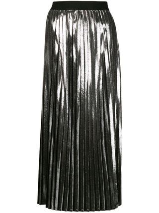 Versace + Metallic Pleated Skirt