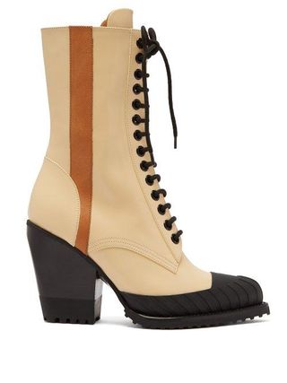 Chloé + Rylee Leather Lace Up Boots