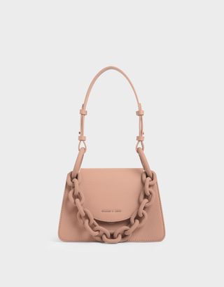 Charles & Keith + Blush Chunky Chain Link Small Shoulder Bag