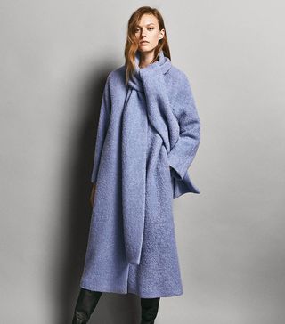 Massimo Dutti + Limited Edition Wool Coat With Detachable Scarf