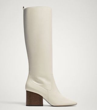 Massimo Dutti + Limited Edition White Leather Boots