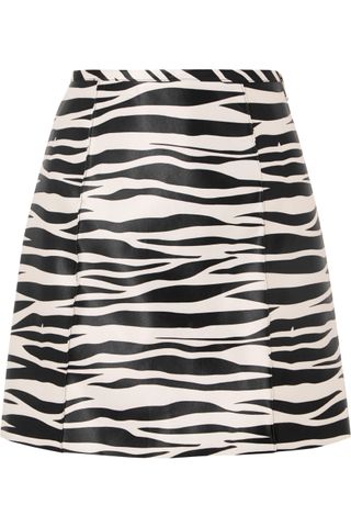 We11done + Zebra-Print Satin Mini Skirt