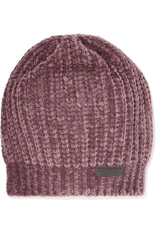 Brunello Cucinelli + Bead-Embellished Ribbed Cashmere-Blend Beanie
