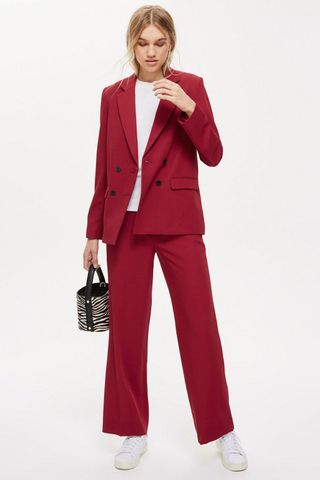 Topshop + Slouch Burgundy Suit