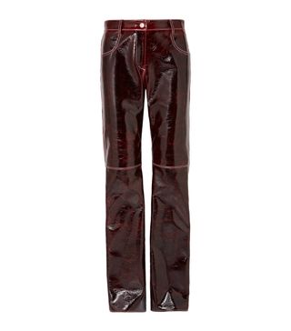 MSGM + Coated Wool-Blend Straight-Leg Pants