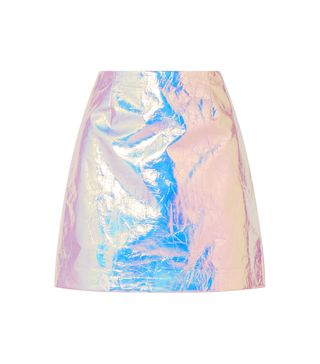 Sies Marjan + Desiree Iridescent Coated-Cotton Mini Skirt