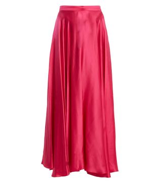 Gucci + High Rise Crinkled Silk Blend Skirt