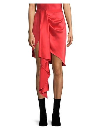 Fleur Du Mal + Asymmetrical Silk Mini Skirt