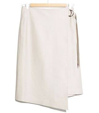 & Other Stories + Leather Belted Wrap Skirt