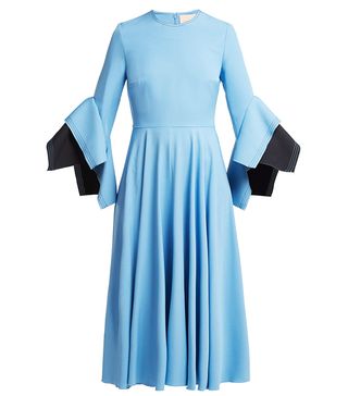 Roksanda + Flared-Sleeve Cady Midi Dress