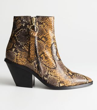 & Other Stories + Leather Cowboy Ankle Boots