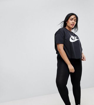 ASOS Curve + High Waisted Leggings in Black