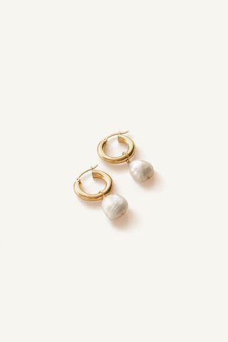 KIinn + Baroque Pearl Hoop Earrings