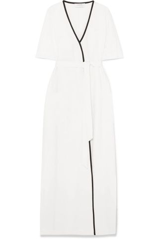 La Ligne + Riviera Wrap-Effect Two-Tone Canvas Dress