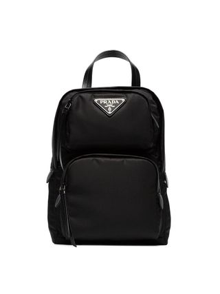 Prada + Black One-Shoulder Nylon Backpack