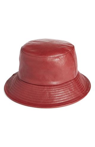 Open Edit + Faux Leather Bucket Hat
