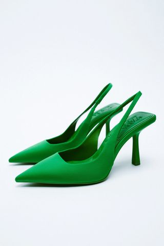Zara + Slingback Fabric Heels