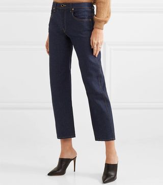 Khaite + Wendell Cropped High-Rise Wide-Leg Jeans