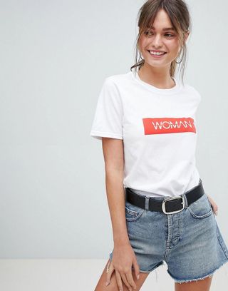 Boohoo + Woman Slogan T-Shirt