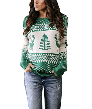 Exlura + Reindeer Ugly Christmas Sweater Pullover