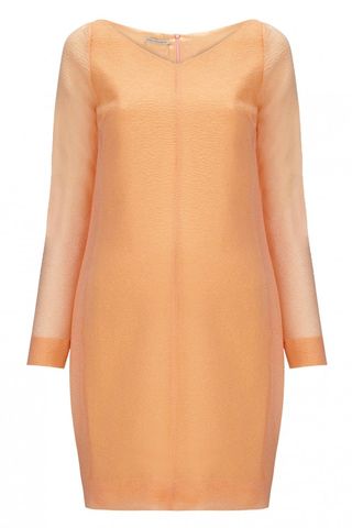 Emilia Wickstead + Long Sleeve Sparkle A-Line Dress