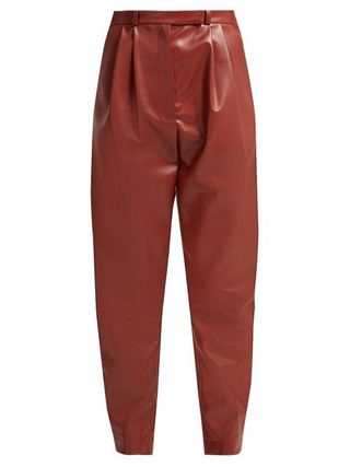 A.W.A.K.E. + Pleat-Front Faux-Leather Trousers