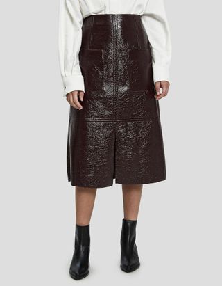 Mijeong Park + Faux Patent Leather Skirt