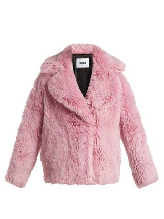 MSGM + Cropped Faux Fur Jacket