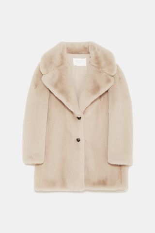 Zara + Faux Fur Coat