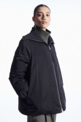 COS + Ribbed Collar Puffer Jacket