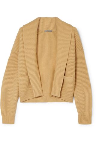 Vince + Cropped Ribbed Wool and Cashmere-Blend Cardigan