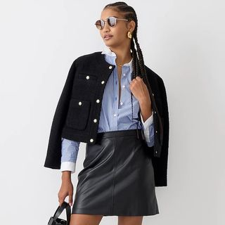 J.Crew + Faux Leather Mini Skirt