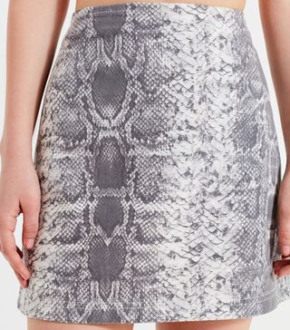 Urban Outfitters + Snakeskin Print Mini Skirt