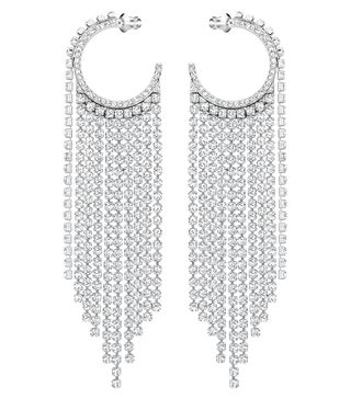 Swarovski + Crystal Fringe Hoop Earrings