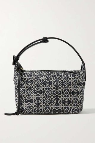 Loewe + Cubi Anagram Small Leather-Trimmed Logo-Jacquard Tote