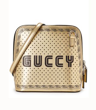 Gucci + Guccy Mini Printed Leather Shoulder Bag