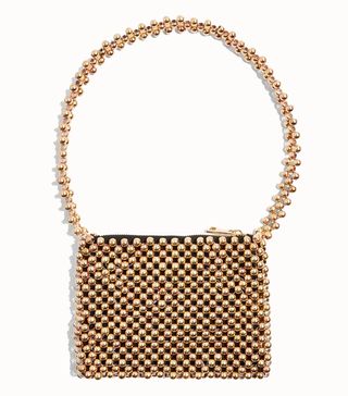 Topshop + Metallic Beaded Shoulder Bag