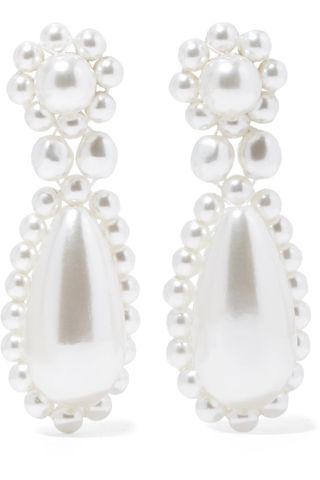 Simone Rocha + Silver-Plated Faux Pearl Earrings