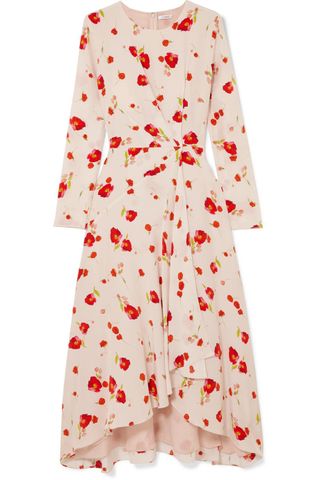 Vilshenko + Romona Floral-Print Silk Crepe de Chine Midi Dress