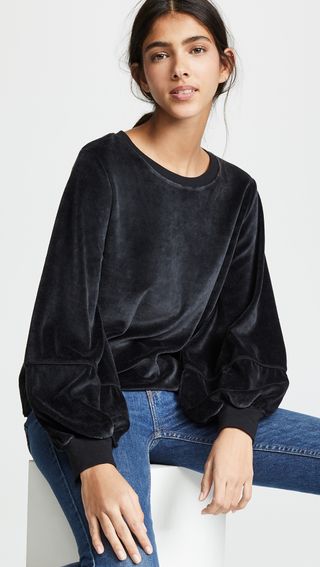 Nation LTD + Kiera Velvet Lantern Sleeve Top