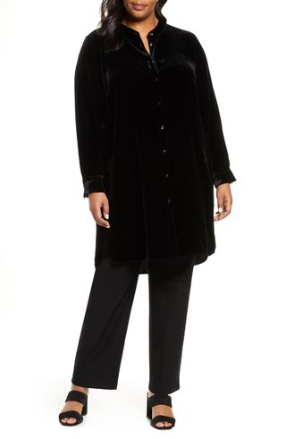 Eileen Fisher + Long Velvet Shirt
