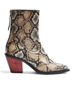 Topshop + Marcel Snake-Effect Ankle Boots