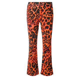 R13 + Flared Leopard-Print Jeans