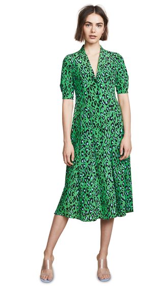 Diane von Furstenberg + Cinch Sleeve Shirt Dress