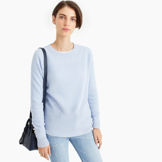 J.Crew + Cashmere Sweater in Waffle Knit